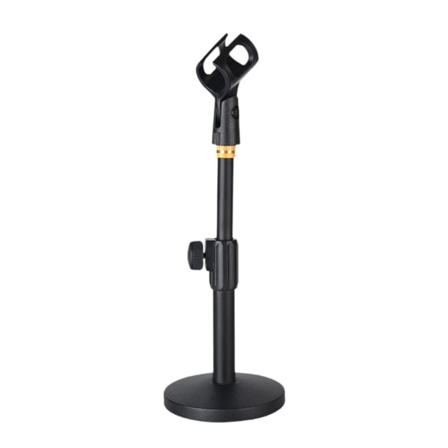 koolsoo Support de Microphone de Bureau en Métal à Hauteur Réglable pour Concert, Chant, Réunion Noir