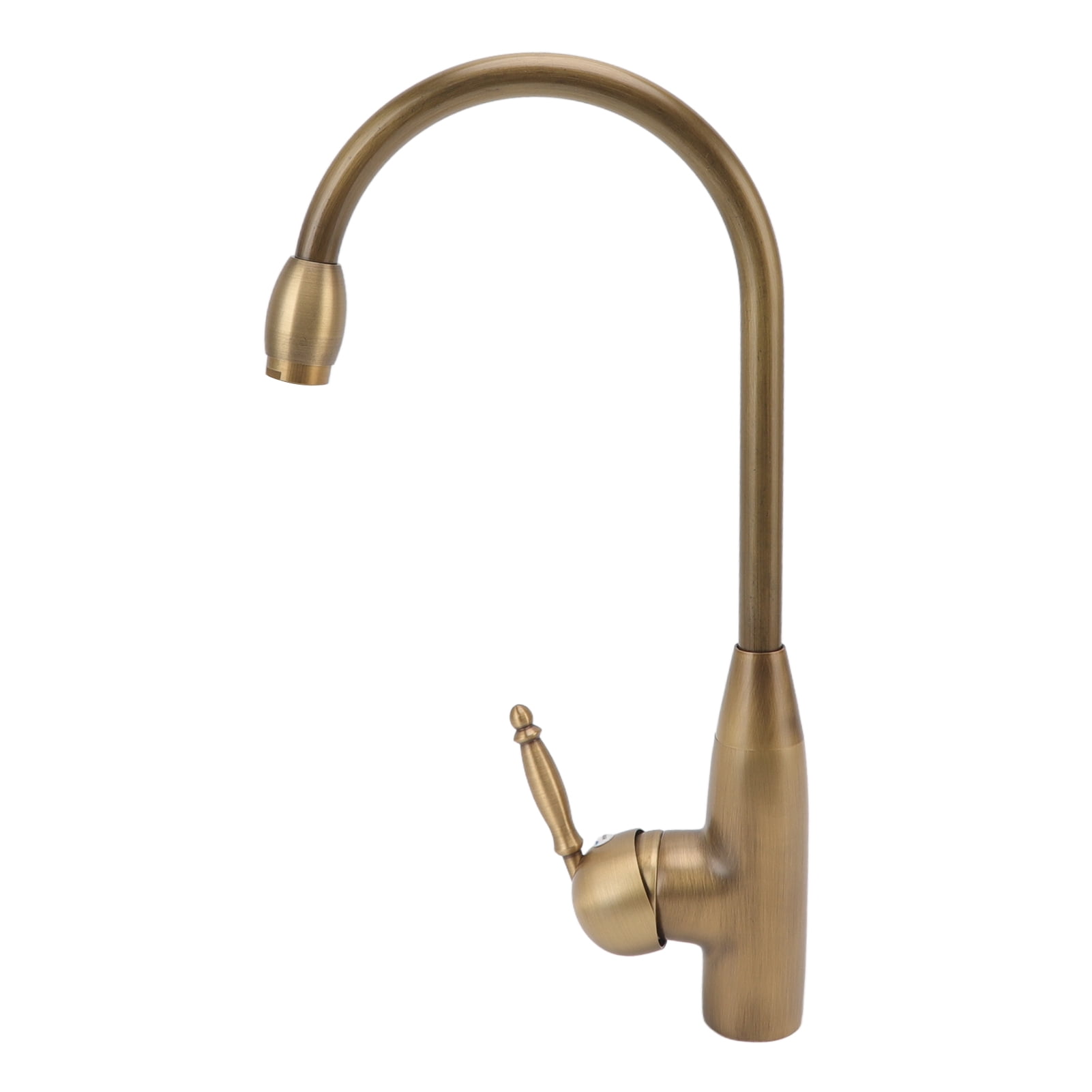 BIMZUC Antique Brass Bathroom Faucet Single Handle Hot Cold Water Tap Retro Swan Sink Mixer (16.14 in / 41 cm)
