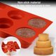 thumbnail image 2 of Mini molde de silicona para pastel de 6 cavidades y 3 capas - Molde para pastel en capas DIY Pastel redondo Pudín Galleta Molde para hornear chocolate Horneado casero antiadherente ER, 2 of 5