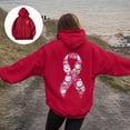 thumbnail image 2 of Godom Womens Floral Hoodies Sweatshirts Casual Long Sleeve Loose Fit Drawstring Hooded Pullover, 2 of 7