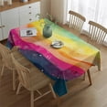 thumbnail image 2 of Colorful Tie Dye Wave Pattern Rectangle Tablecloth 60"x84",Waterproof Polyester Rectangle Table Cloth, Wipeable Spillproof Polyester Tablecloth for Dining, Camping, Indoor and Outdoor, 2 of 5