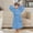Blue, variant on OGLCCG Boys Girls Flannle Hooded Robes Long Sleeve Plush Soft Fuzzy Bathrobe for Kids Solid Color Spa Robes Sleepwear 3-8 Years