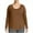 Brown, variant on YODETEY Tops for Women, Round-Neck Long Sleeve Shirts, Loose Pullover T-shirt Tops, Blue Women's Plus L
