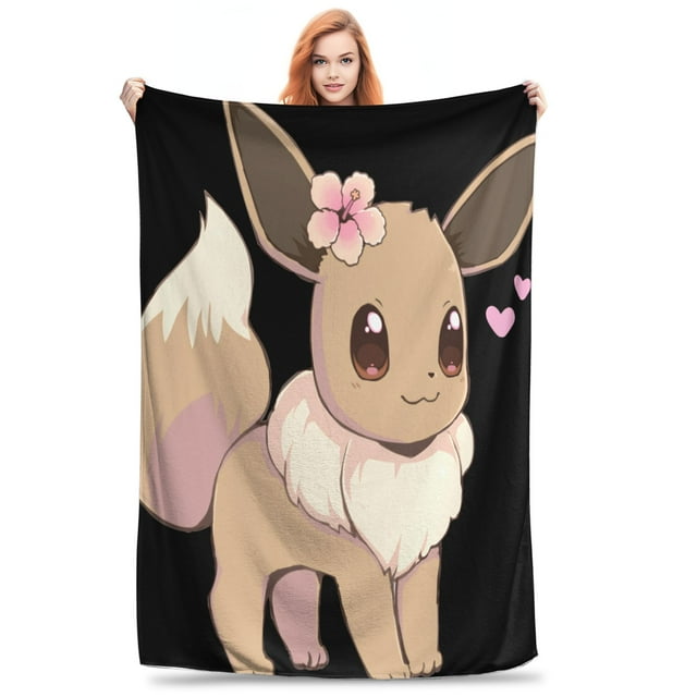 Manta de Eevee para decoración de habitación, manta de franela para sofá cama de 60 x 50 pulgadas