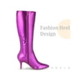 thumbnail image 3 of BLISSFUL STEP Pointed Toe Stiletto Heels Knee High Boots for Women, 3 of 6
