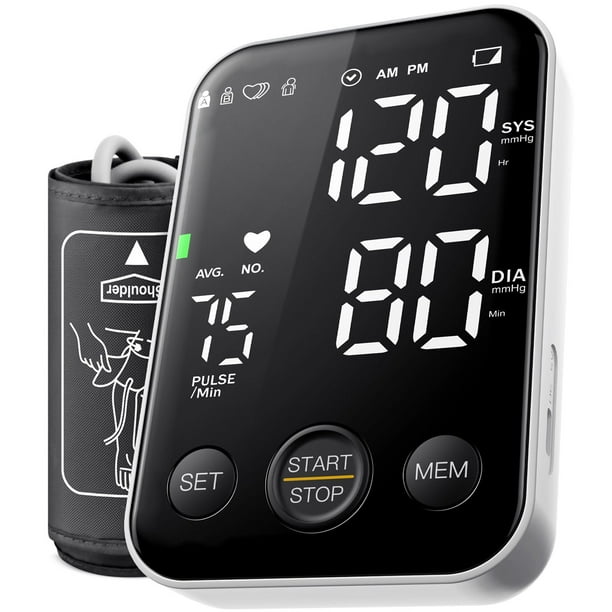 Monitor de presión arterial digital preciso y ajustable, kit de brazalete manual para brazo, pantalla LED retroiluminada, 2 usuarios, memoria de 240 juegos, incluye bolsa de almacenamiento.