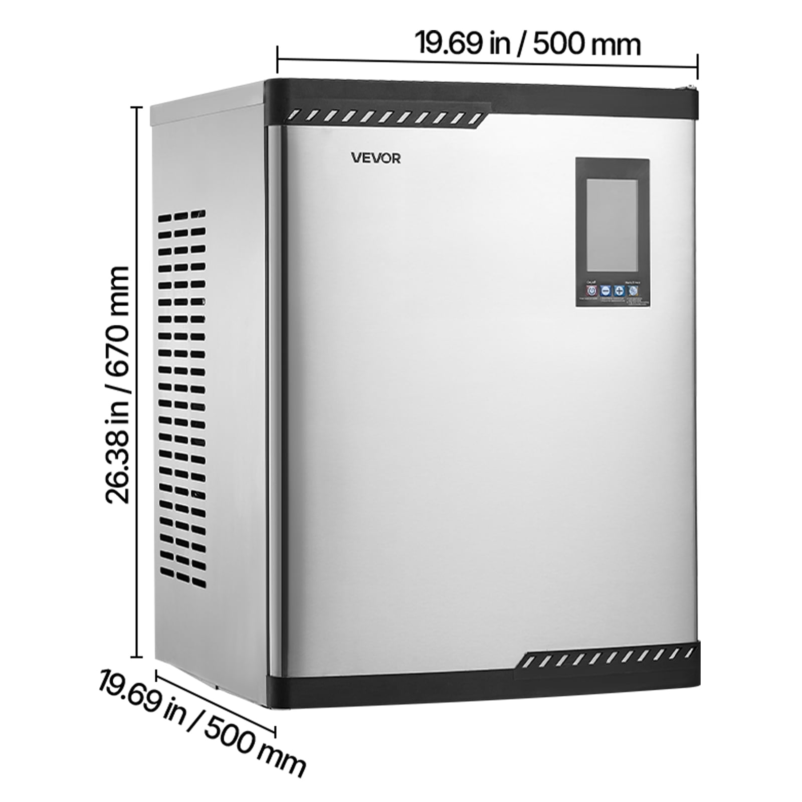 VEVOR Commercial Ice Maker Machine - Head, 800 Lbs/Day Stainless Steel Ice Machine with Scheduled Ice-Making, Self-Cleaning, Adjustable Thickness, Ideal for Restaurant Bar Cafe Hotel - Head Only