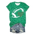 thumbnail image 4 of Fshinging Football Shirts for Women Short Sleeve Tops Summer Sequin Football Graphic T Shirts y2k Glitter Crew Neck Ladies Pullover Tees, 4 of 5