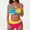 Yellow, variant on PRINxy Women Two Piece Color Block Wrap Bikini Set Crisscross V Neck Top High Waisted Curved Bottom Padded Bra Adjustable Straps Summer Swim Attire Blue S