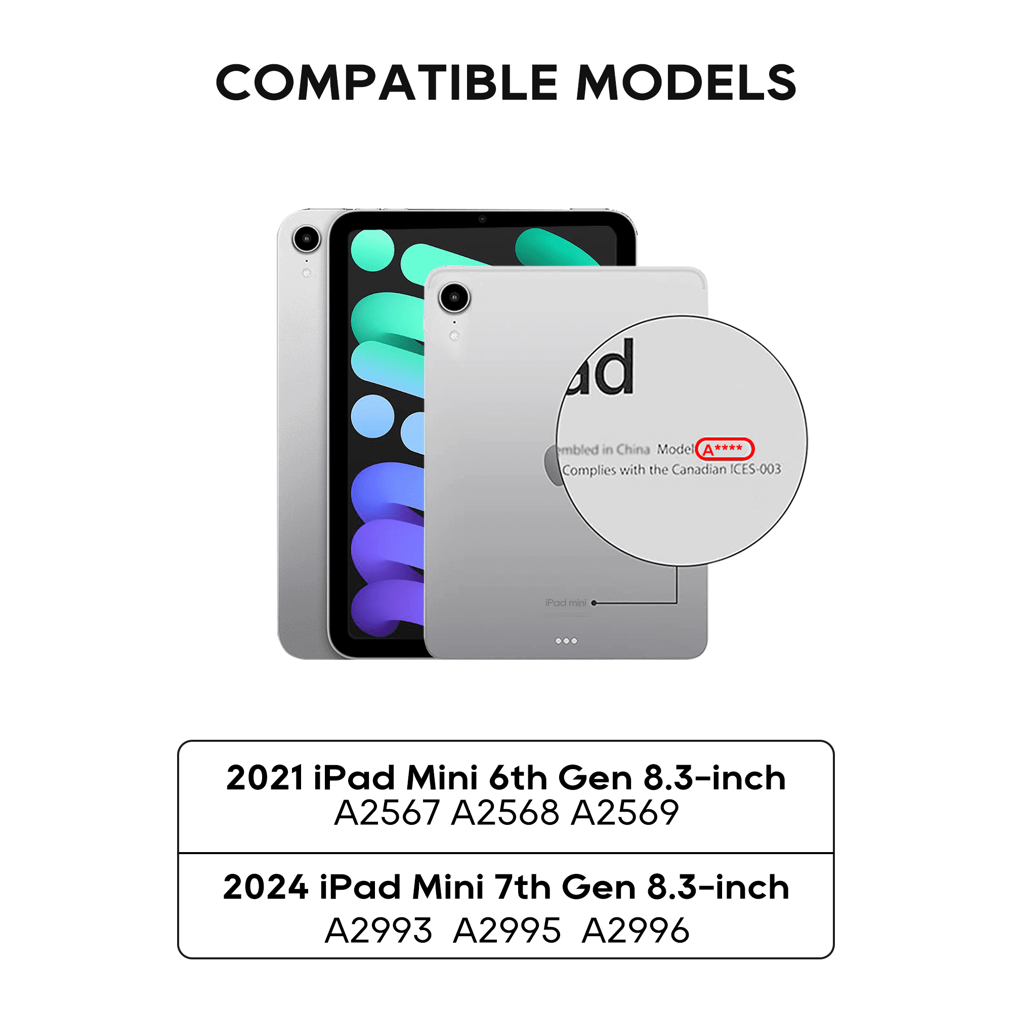 Pekarejue Keyboard Case Compatible with iPad Mini 7th Generation 2024 (A17 Pro) / iPad Mini 6th Gen 8.3 Inch 2021: 360 Degree Rotatable Cover Multi-Touch Trackpad RGB Backlit Space Gray