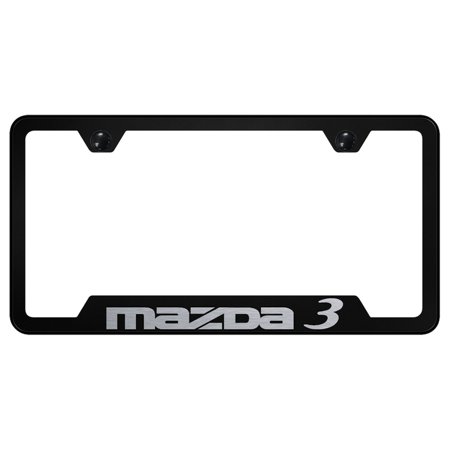 Mazda 3 Laser Etched Logo Cut-Out License Plate Frame (Black)