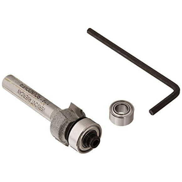 Vermont American 23129 1/16-Inch Radius Carbide Tipped Roundover and Bead Router Bit, 2-Inch Ball Bearing 2-Flute 1/4-Inch Sha