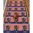 thumbnail image 2 of Independence Day Stair Treads Non Slip for Steps Retro Boots American Flag Red Blue Stripe 15 Pcs Reusable Adhesive Stair Runner Mats for Dogs Elders Carpet Treads Rugs for Staircase 8x30 In, 2 of 7