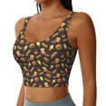 thumbnail image 2 of Rateoe Fast Food Print Womens' Sports Bras Scoop Neck Sports Vest- Padded U Back Seamless High Impact Support, 2 of 7