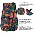 thumbnail image 4 of Dailycode Double Sided Oven Mitt with Loop Heat Resistant Kitchen Long Potholders 7" x 35" Mushroom and Leaves, 4 of 6