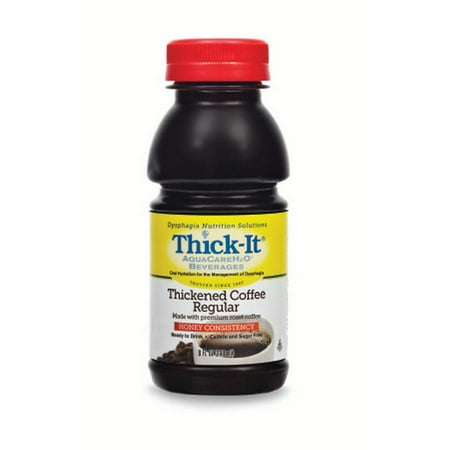 Thick-It AquaCareH2O Thickened Beverage  8 oz. Bottle Coffee Ready to Use Honey 4 Cases of