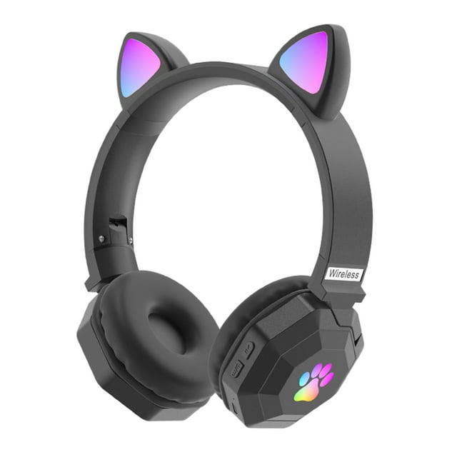 Auricures inalámbricos para colocar sobre s de gato, control canceción de ruido plegable, livianos, con micrófono, para Sunnimix Auriculares de juego