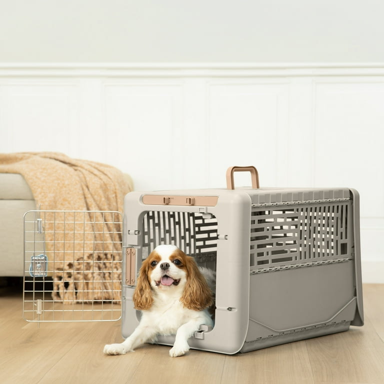 SportPet Tan Small Collapsible Plastic Pet Kennel 24
