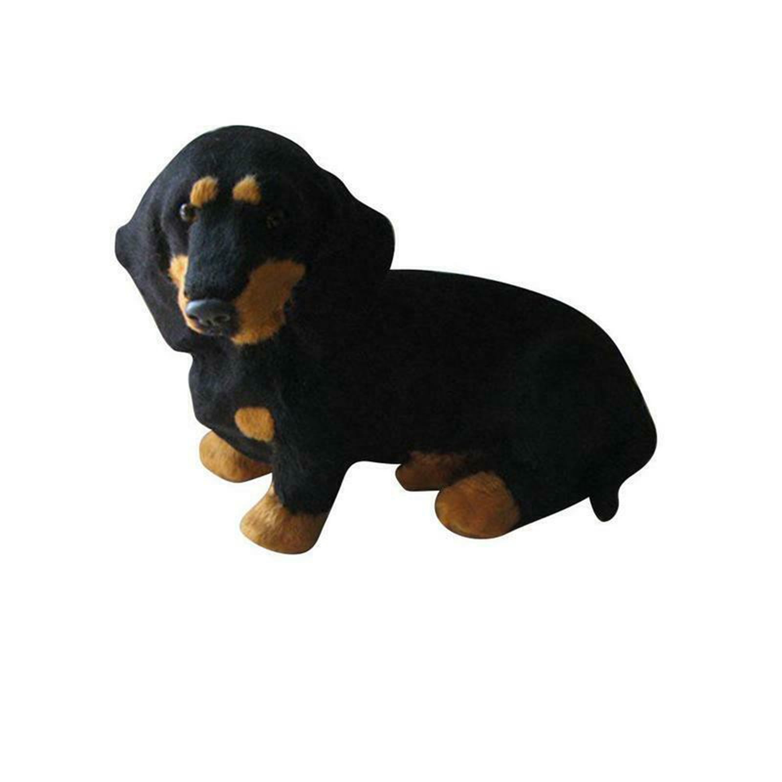 Realistic Black Dog Puppy Pet Plush Simulation Stuffed Animal Cuddly Doll Toy 