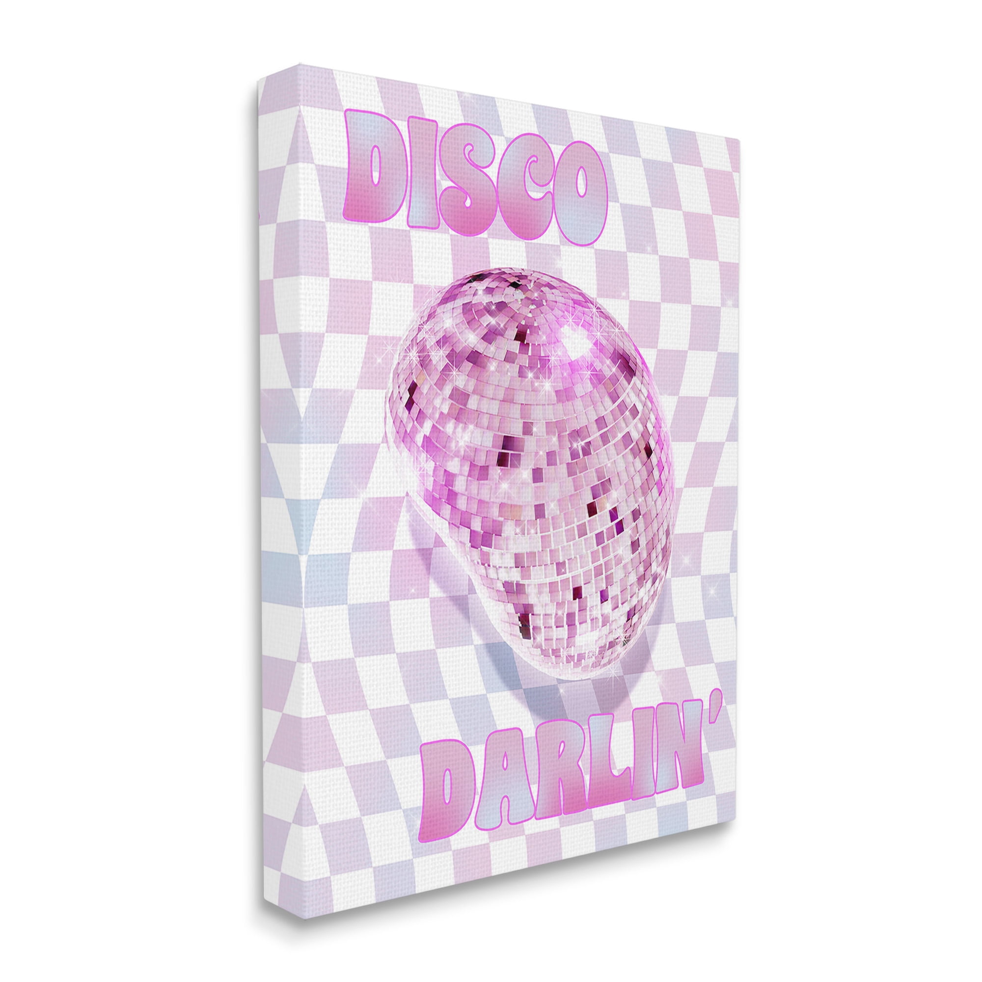 Stupell Industries Checkered Disco Darlin' Abstract Painting Gallery Wrapped Canvas Art Print Wall Art, 36 x 48