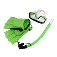 thumbnail image 4 of Conjunto de esnórquel shamjiam Aletas Gafas Equipo de equipo Vista amplia Máscara de buceo Tubo de respiración Verde Talla UE 25to30, 4 of 8