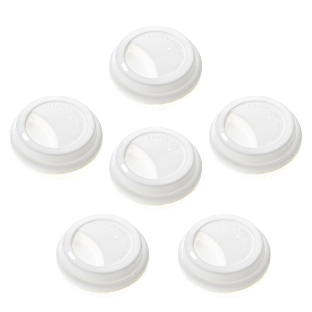 Aspire 6 PCS Silicone Drinking Lid Cup Lids, Reusable Coffee Cup Covers / Lids WHITE