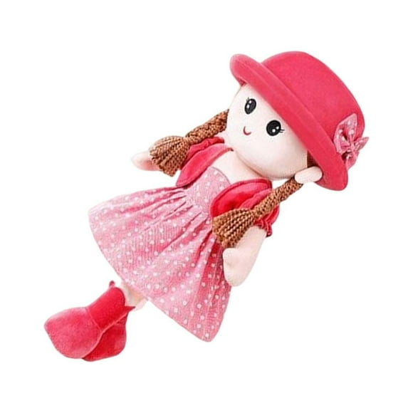 thinsony Baby Girl Rag Doll Soft Stuffed Plush Doll Toy Cute Princess Doll Ragdoll Toy Children's Room Decoration Red