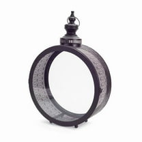 22 x 6 x 16 in. Black Metal Ornate Floor Lantern Candle Holders