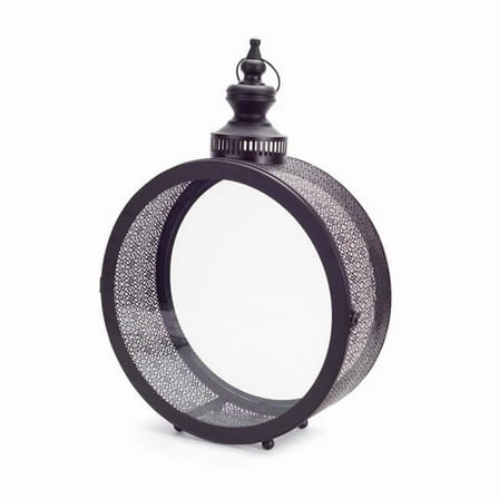 22 x 6 x 16 in. Black Metal Ornate Floor Lantern Candle Holders
