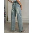 thumbnail image 5 of EMMIOLNEW Women's Mid-High Waist Y2K Baggy Wide Leg Jeans Vintage Washed Denim Pants with Rivet Detail & Pockets 2026 Trendy Streetwear, 5 of 7