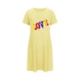 thumbnail image 4 of Camisón corto de mujer, vestido de largo medio con estampado de moda, camisón corto extragrande de mujer, camisón de manga corta con estampado de pecho a la moda, camisón de mujer, 4 of 6