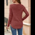 thumbnail image 4 of Camisa de Larga con Cuello en V para Mujer, Túnica de Otoño, Suéter Informal Elegante, Ropa y . Color Caramelo XL, 4 of 9