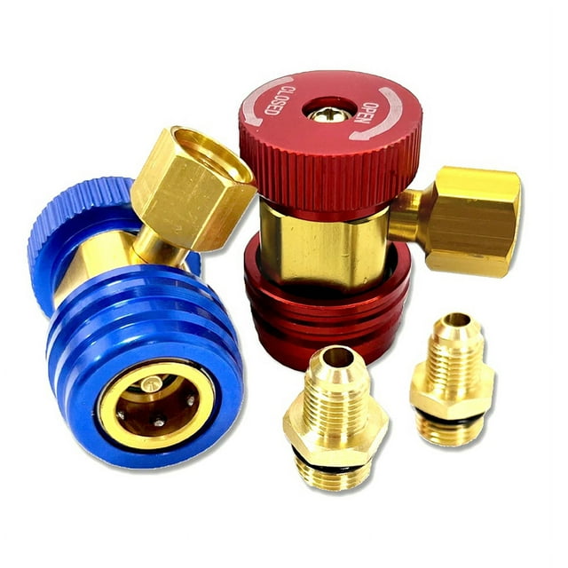 Freon R134A Auto Car Quick Coupler Connector Brass Adapters Air Conditioning Refrigerant Adjustable Manifold Gauge