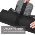 thumbnail image 3 of Tirrinia - Manta impermeable para acampar al aire libre, forro polar Sherpa, cálida, resistente al viento, para estadio de fútbol, ​​para coche, fútbol, ​​conciertos en la playa, color negro, 3 of 5