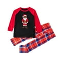 thumbnail image 2 of Uaswgudfs Christmas Family Pajamas Matching Sets Black Santa Holiday Xmas Sleepwear Long Sleeve Tee and Pants Lounge Set, 2 of 5