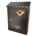 thumbnail image 1 of Wall Mount Mailbox Front Door with Key Locking Mailbox Metal Outdoor Decor Porch bronze, 1 of 9