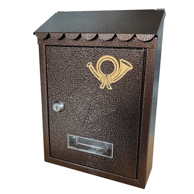 Wall Mount Mailbox Front Door with Key Locking Mailbox Metal Outdoor Decor Porch bronze