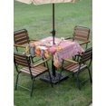 thumbnail image 3 of Pink Easter Bunny Outdoor Tablecloth - 60x60 Inch Square Dining Table Cover, Spring Easter Eggs Chicken Floral Plaid Waterproof Outdoor Table Cloth with Umbrella Hole & Zipper for Picnic/Patio/Party, 3 of 7