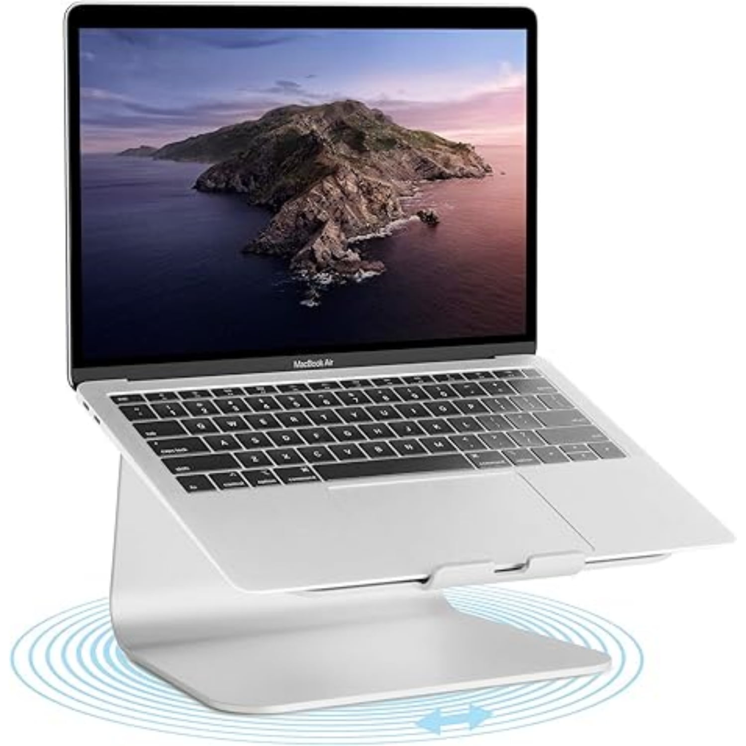 Laptop Stand with Swivel Base, Silver
