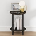 thumbnail image 4 of Furinno TURN-N-TUBE 2-Tier Round Tall Narrow Open Shelf Nightstand Espresso, 4 of 4