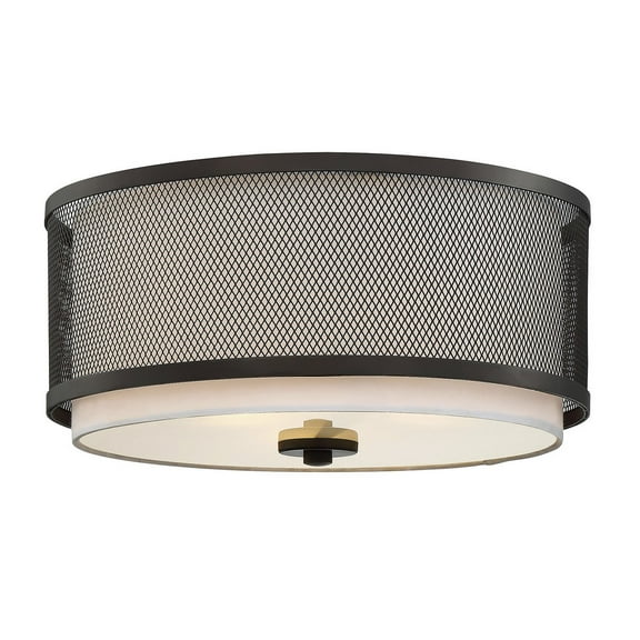 Trade Winds Mesh 3-Light Flush Mount in Oil Rubbed Bronze