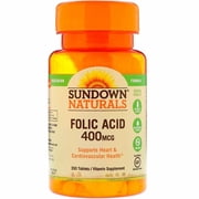 Sundown Naturals Folic Acid Supports Cardiovascular Health 350ct, 2-Pack