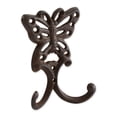 thumbnail image 4 of Accent Plus 4506586 Cast Iron Butterfly Wall Hook, Brown - Set of 2, 4 of 4
