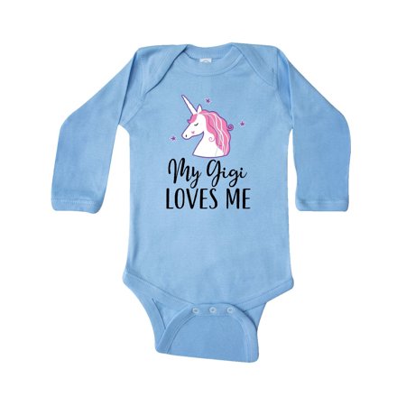 

Inktastic My Gigi Loves Me Unicorn Girls Gift Baby Girl Long Sleeve Bodysuit