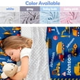 thumbnail image 4 of Kainsy Custom Toddler Nap Mat for Daycare - Personalized Name Kids Nap Mats for Personalized Kindergarten Boys Sleeping Bag with Pillow Blanket Set, Thick Padded Easy Roll Up Blue Cars, 4 of 9