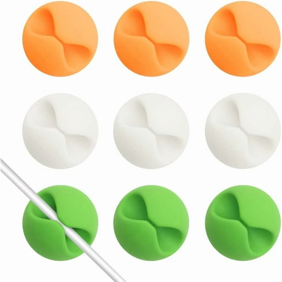 Cord Organizer for Desk, Cable Holder, Charger Cord Clip, Cable Management Clips, 9 PCS