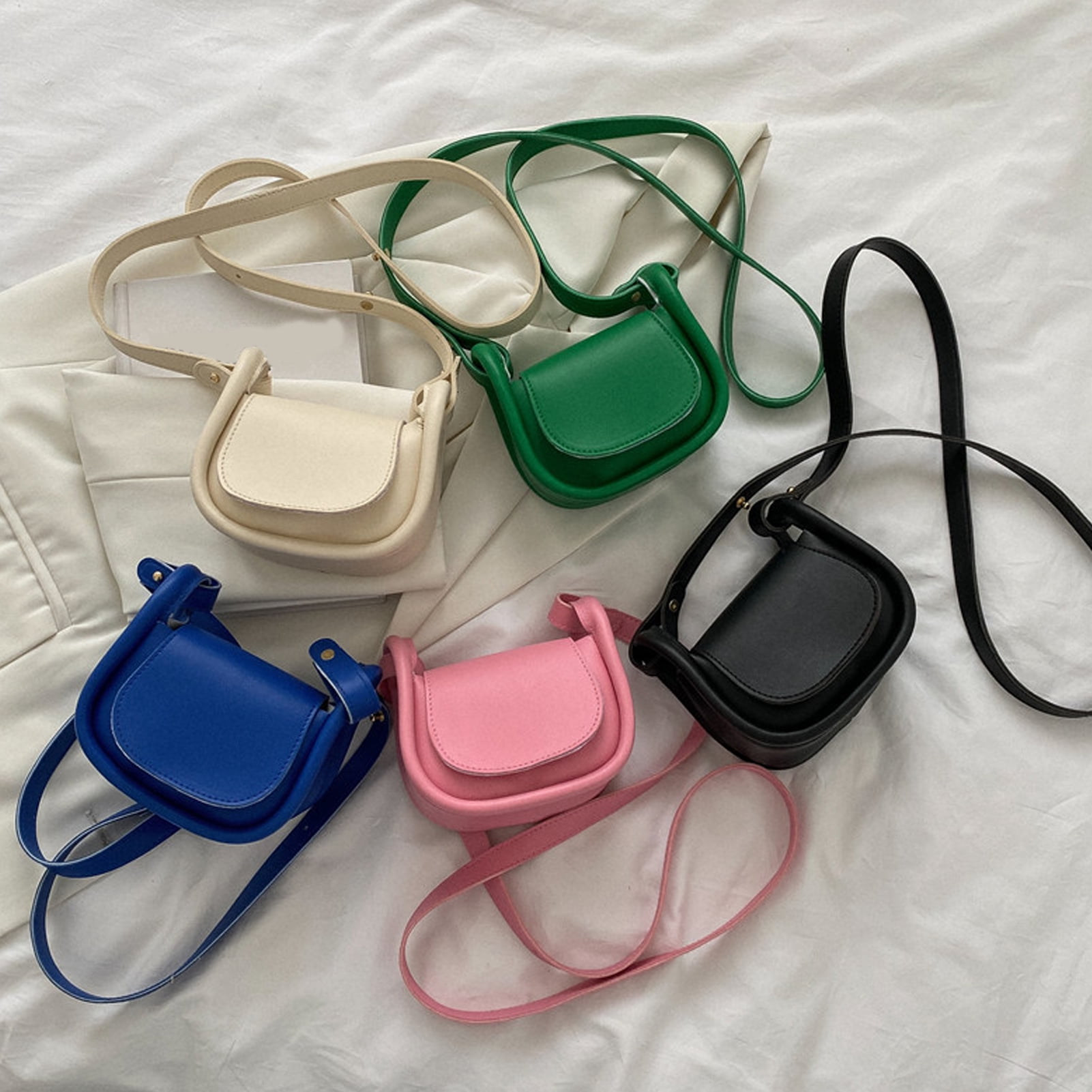 Trayknick Mini Top Handle Bag Adjustable Strap Button Solid Color Square Ins Style Lipstick Purse Crossbody Bag for Daily Life Pink