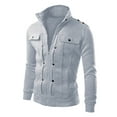 thumbnail image 3 of KKBOTIVE Tracksuit Set for Men Winter Clothes Athletic Sports Casual Full Zip Warm Jogging Sweatsuit Gym Sweatsuits Light Gray Size: M, 3 of 6