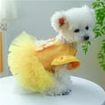 thumbnail image 3 of BAIANNAN 1PC Pet Apparel Dog Autumn and Winter Yellow Flying Sleeve Bow Princess Dress With Drawstring Buckle For Small Medium Dogs, 3 of 6