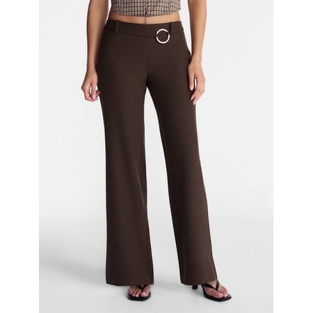 No Boundaries Belted Woven Trousers, 31.5" Inseam, Women's XXS-XXL